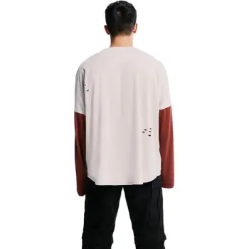 Abigthanks Long Sleeved T Shirt Unisex Gray Red