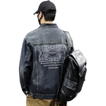 Tonlion Denim Jacket Unisex Blue Gray