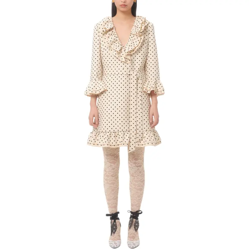 Valentino SS25 Long Sleeved Dress Women's Light Beige-1
