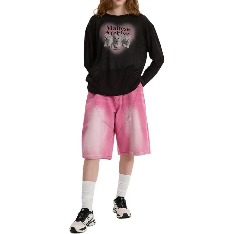 WAIKEI Denim Shorts Unisex Pink-3