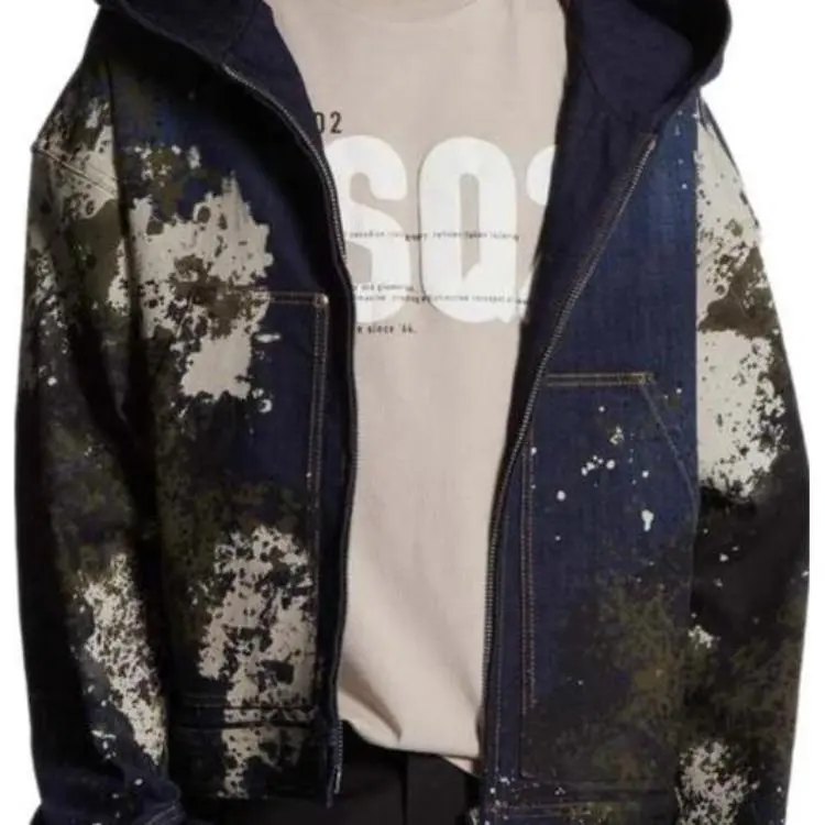 DSQUARED 2 Spray Paint Denim Hooded Jacket-5
