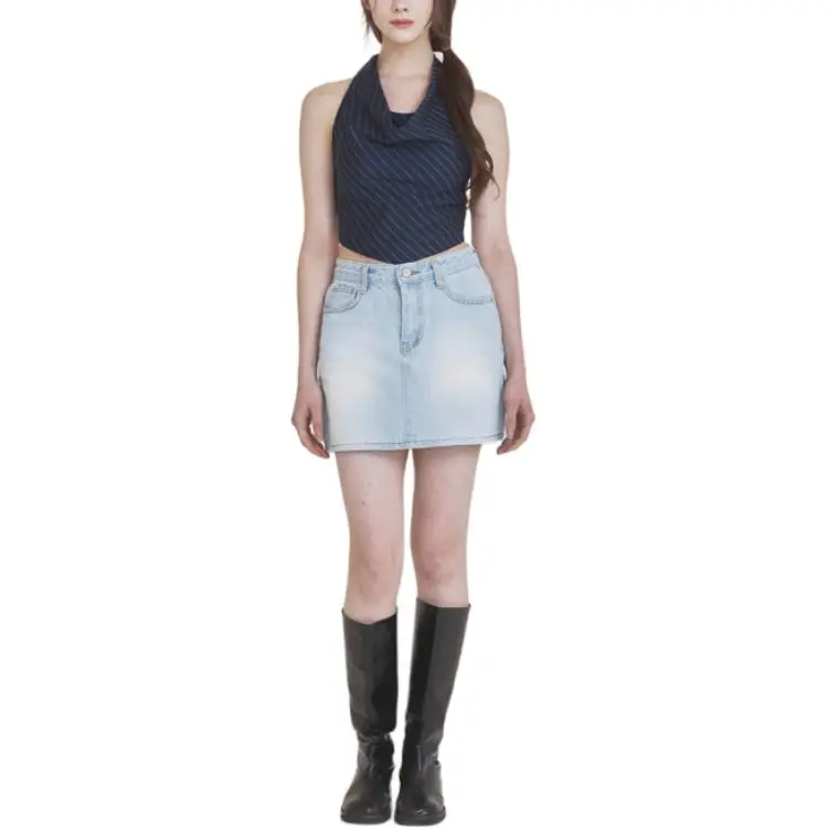 NOT YOUR ROSE SS25 Rosie Denim Skirt Light Blue Denim Short Skirts Women's Light Blue/Light Blue-1