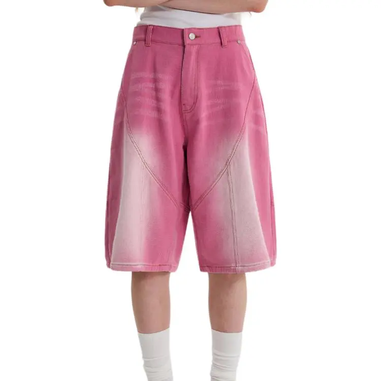 WAIKEI Denim Shorts Unisex Pink-6