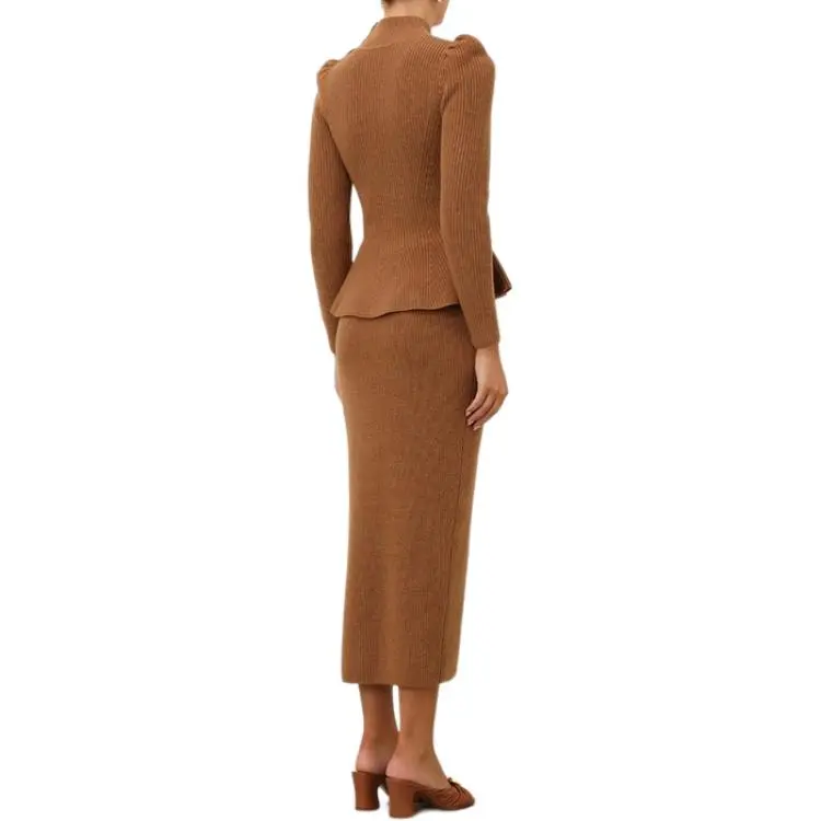 Zimmermann Knit Long Skirt Women's Brown-2