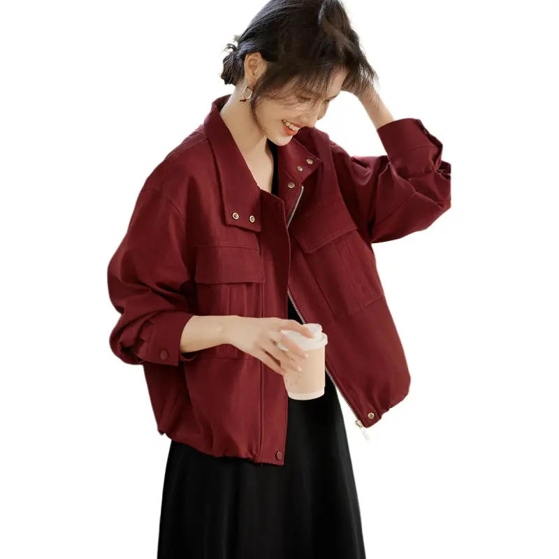 XWI Denim Jacket Women's Maroon-3