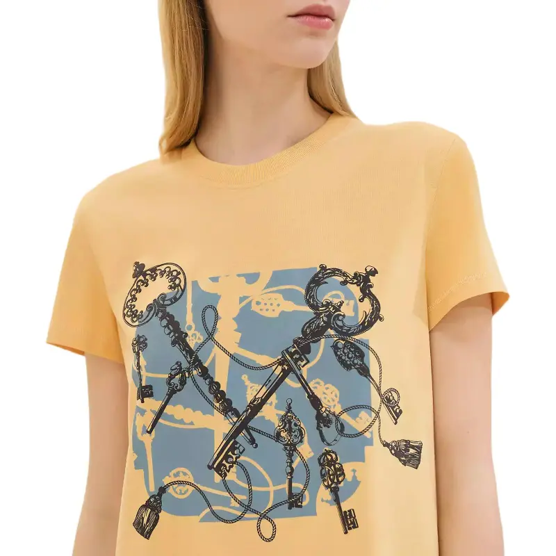 HERMES SS25 Short Sleeved Dress Women's Yellow-2
