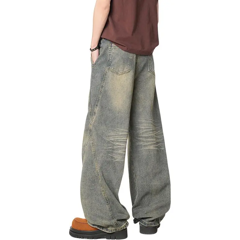 HOKLV Jeans Unisex Vintage Blue-1