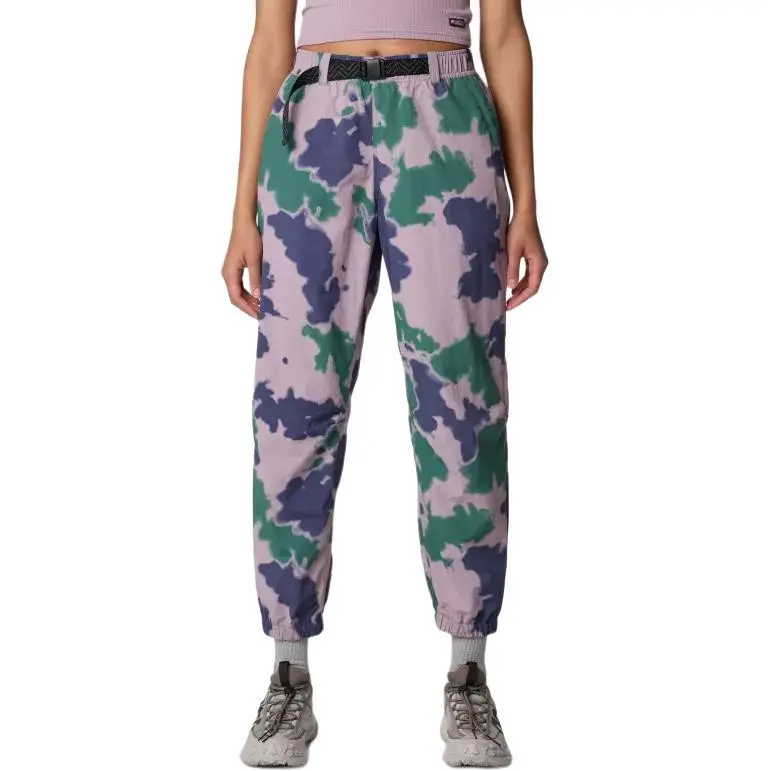 MOUNTAIN HARDWEAR SS25 Knitted Sweatpants Women's Blue Pine Happiness Dye Print-1