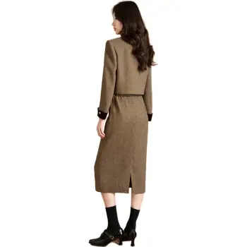 Mylan Two Piece Skirt Sets Women's Coffee