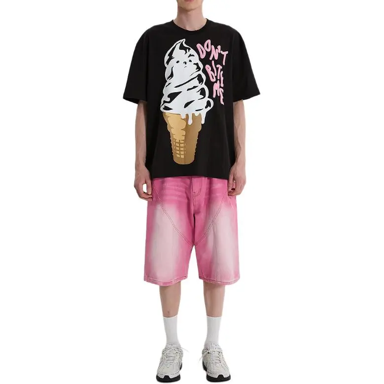 WAIKEI Denim Shorts Unisex Pink-2