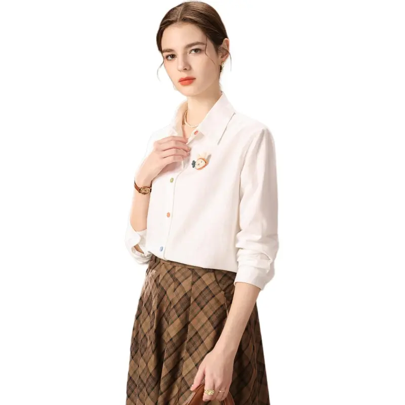 FENHONGMALI Shirt Women's White-1