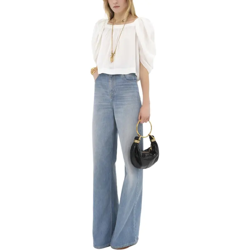 Chloé Puff Sleeved Pleated Blouse-1
