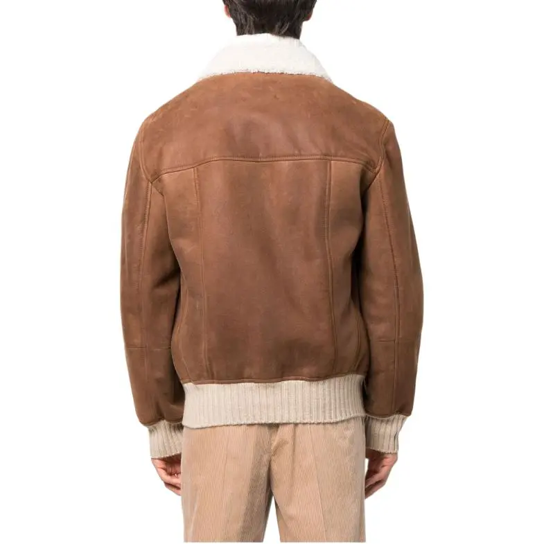 Brunello Cucinelli Long sleeved Button up Leather Jacket-3