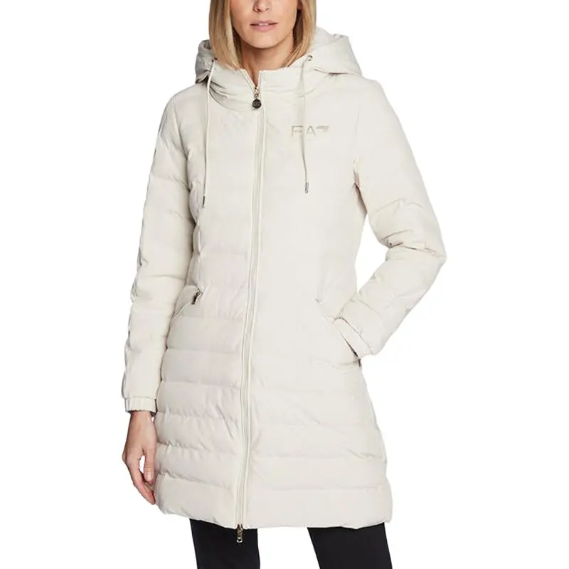 EMPORIO ARMANI EA7 Puffer Jacket Coat Women's Moonlight Beige-2
