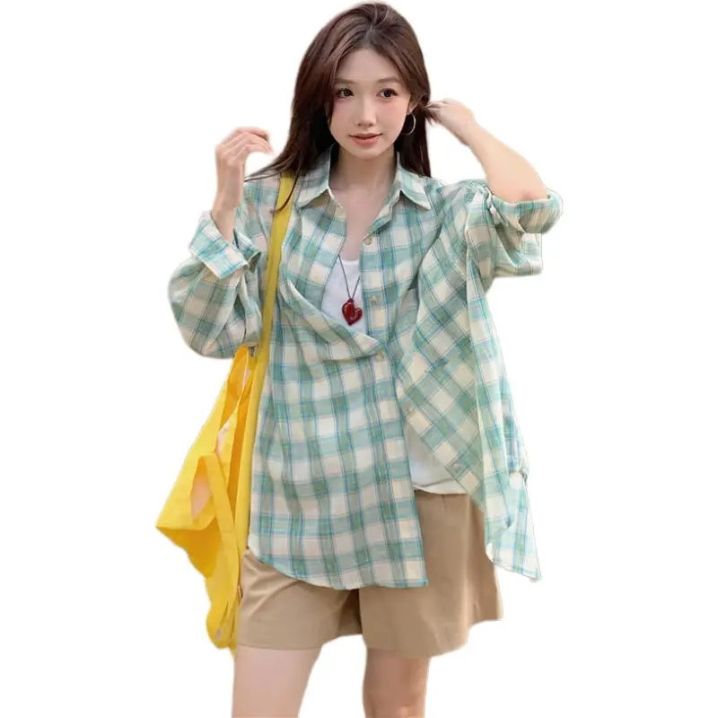 GOSO Shirts Women's Green Plaid-2