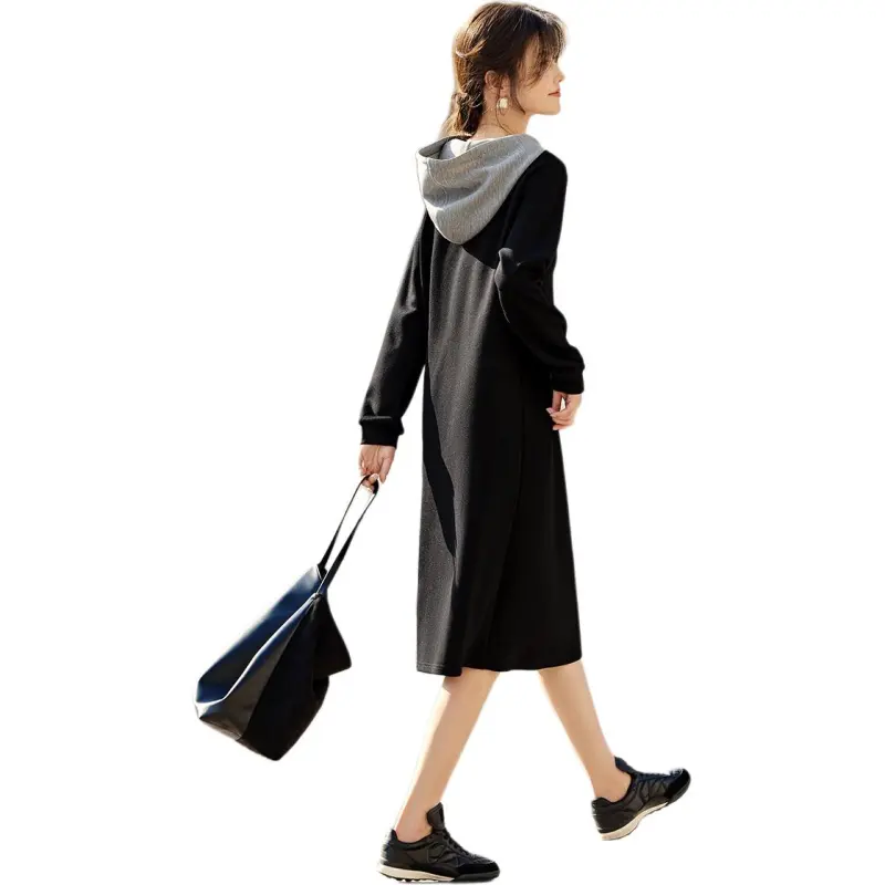 XWI Long Sleeved Dresses Women's Black & Heather Gray-1