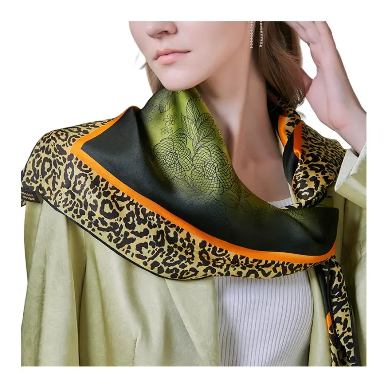 PIERRE CARDIN Silk Scarves Women's Yellow Green-3
