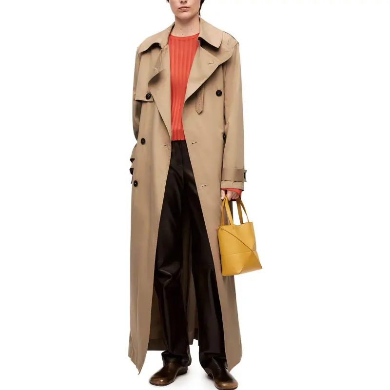 LOEWE FW23 Trench Coat Women's Beige Yellow-2