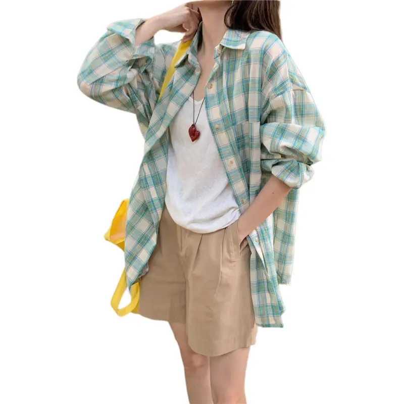 GOSO Shirts Women's Green Plaid-3