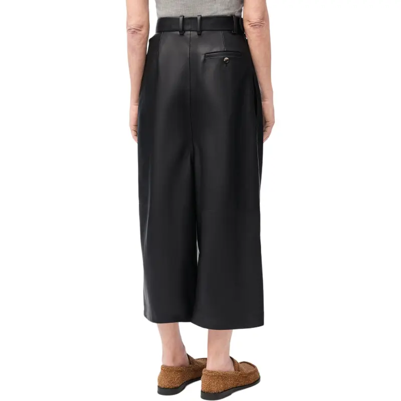 LOEWE SS25 Leather Pants Women's Black-2