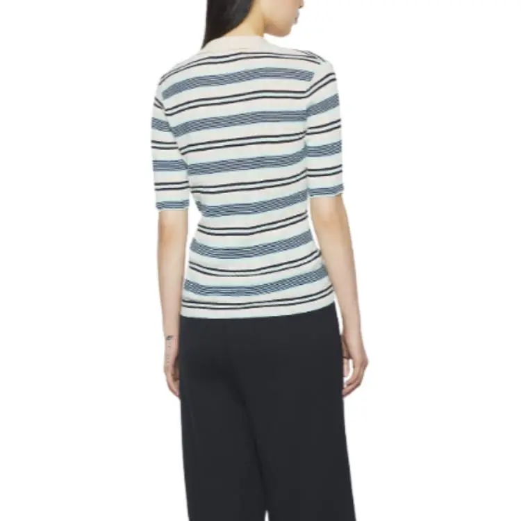 Maison Kitsune Fine ribbed Striped Polo Shirt-2