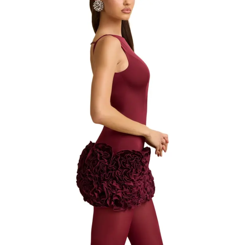 OH POLLY SS25 Florrie Sleeveless Dress Women's Wine Red/Burgundy-2