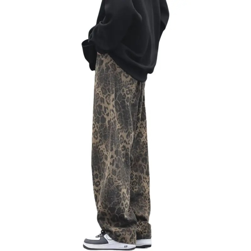 AYEA Jeans Unisex Leopard Print-1