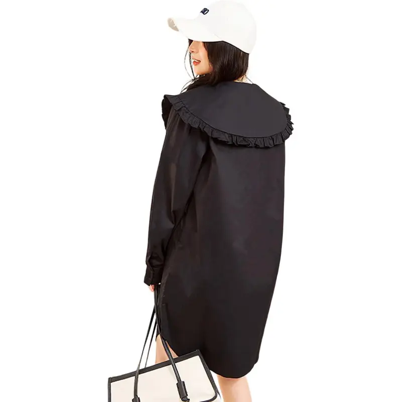 MUGUOGUOMU Long Sleeved Dresses Women's Black-0