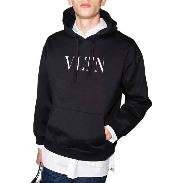 Valentino Vltn Logo Printed Long Sleeved Hoodie-5