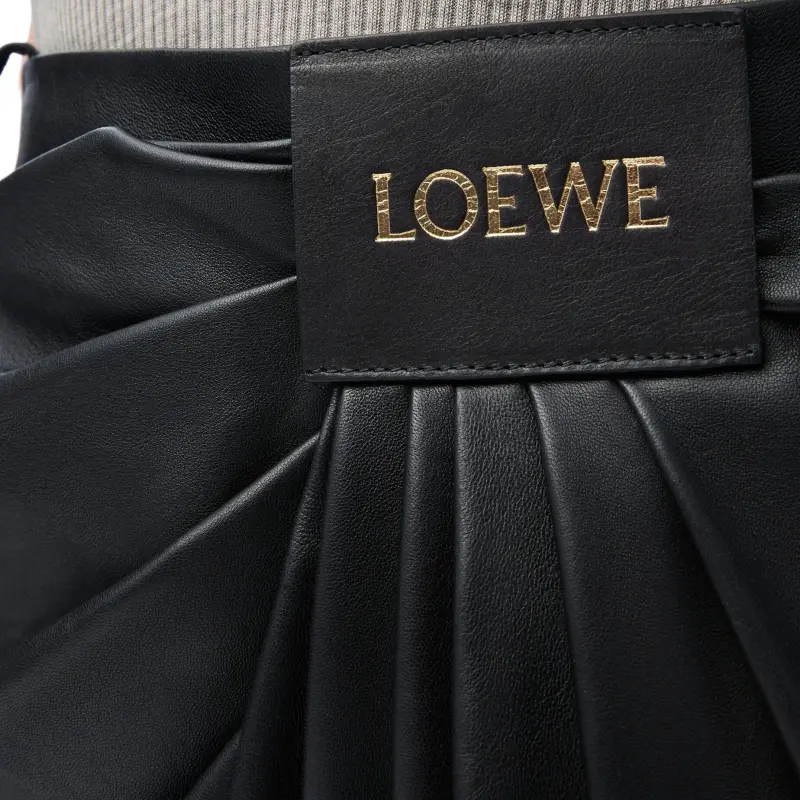 LOEWE SS25 Leather Pants Women's Black-5