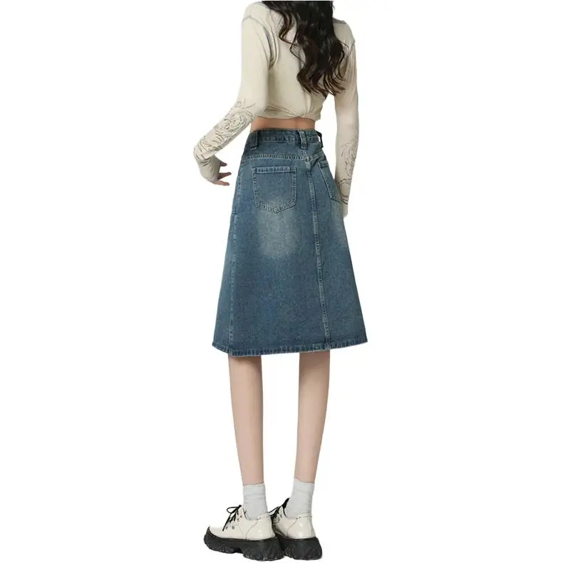 FOREVER 21 Denim Short Skirts Unisex Vintage Blue-1