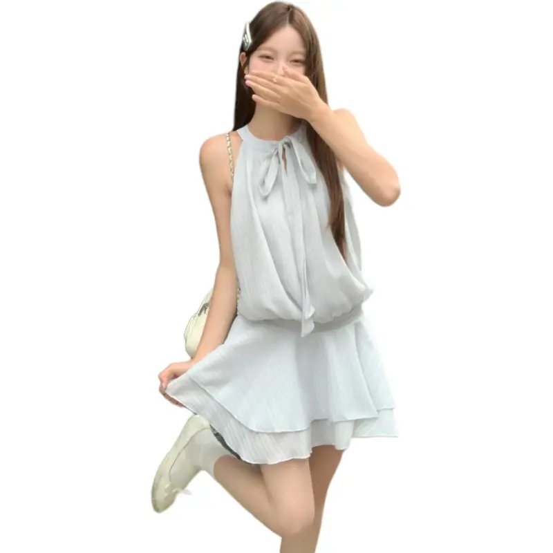 GOSO Sleeveless Dresses Women's Blue-1