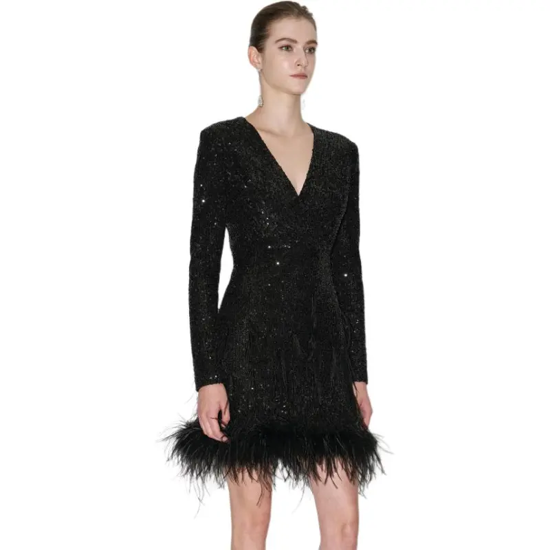 Bebe Long Sleeved Dresses Women's Black-2
