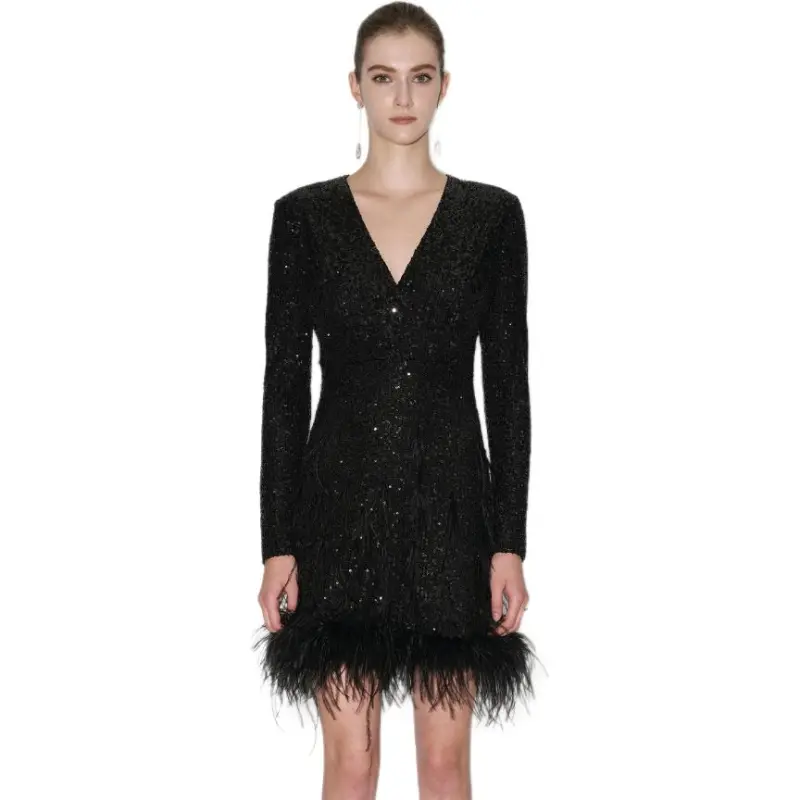 Bebe Long Sleeved Dresses Women's Black-1
