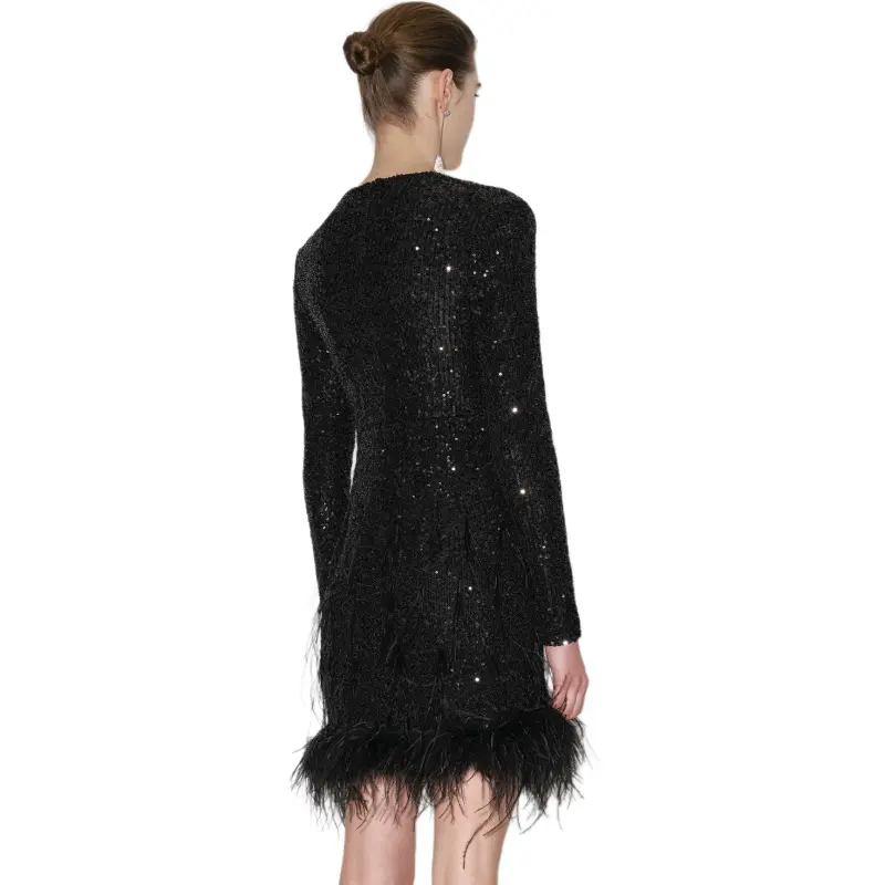 Bebe Long Sleeved Dresses Women's Black-3
