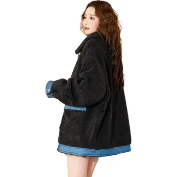 Tonlion Velvet feel Coat Women's Black