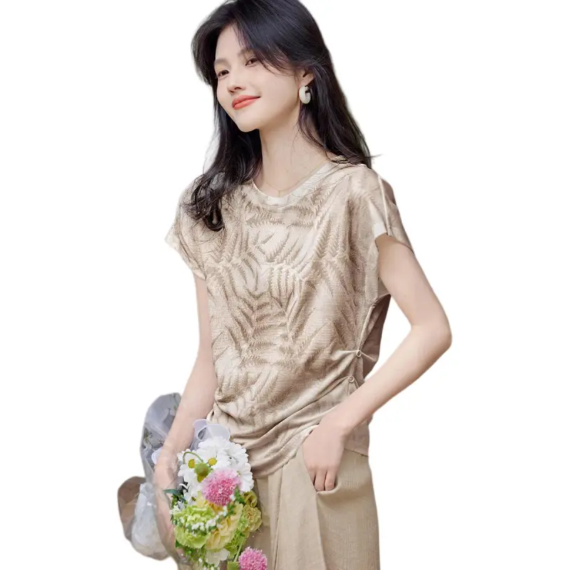 XWI T Shirts Women's Light Coffee-4