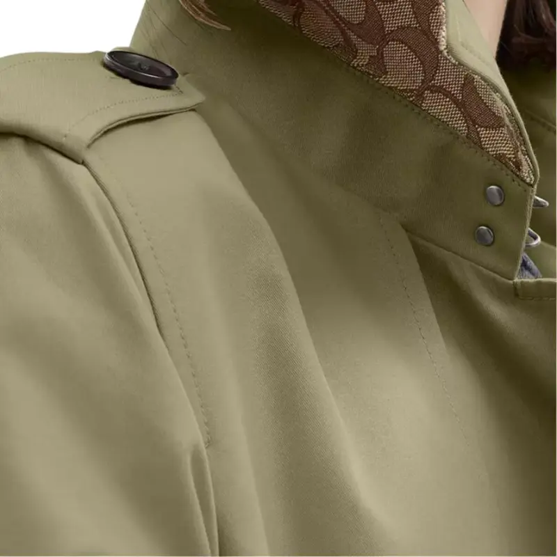 COACH SS25 Trench Coat Women's Green-3