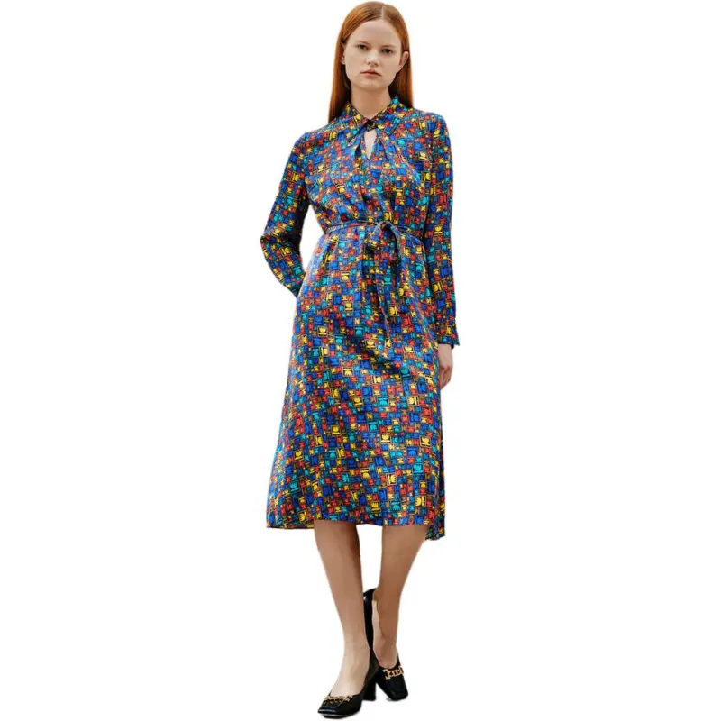 INSUN Long Sleeved Dress Women's Orange-2