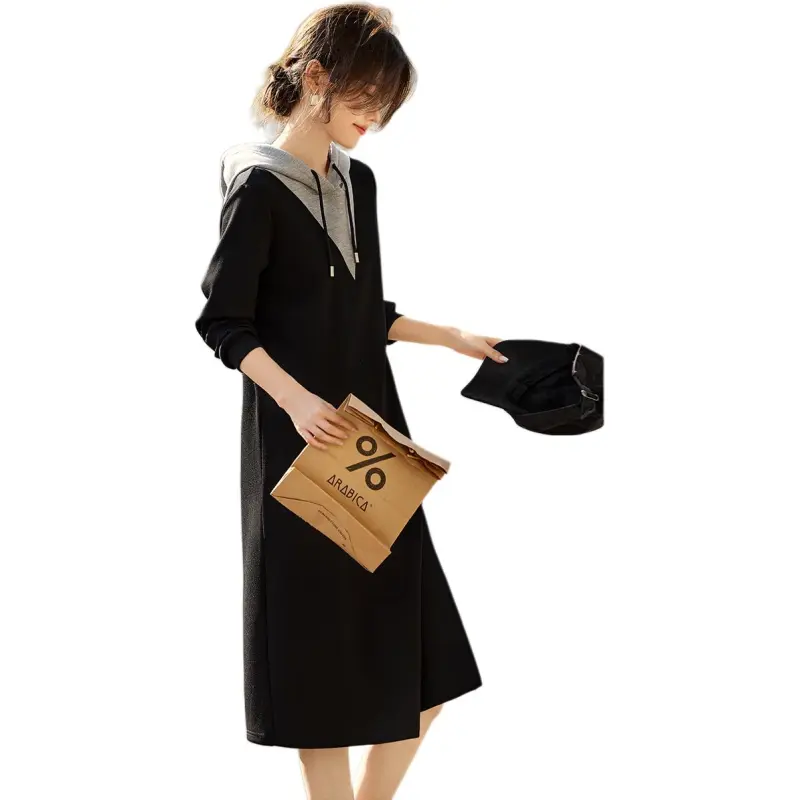 XWI Long Sleeved Dresses Women's Black & Heather Gray-3