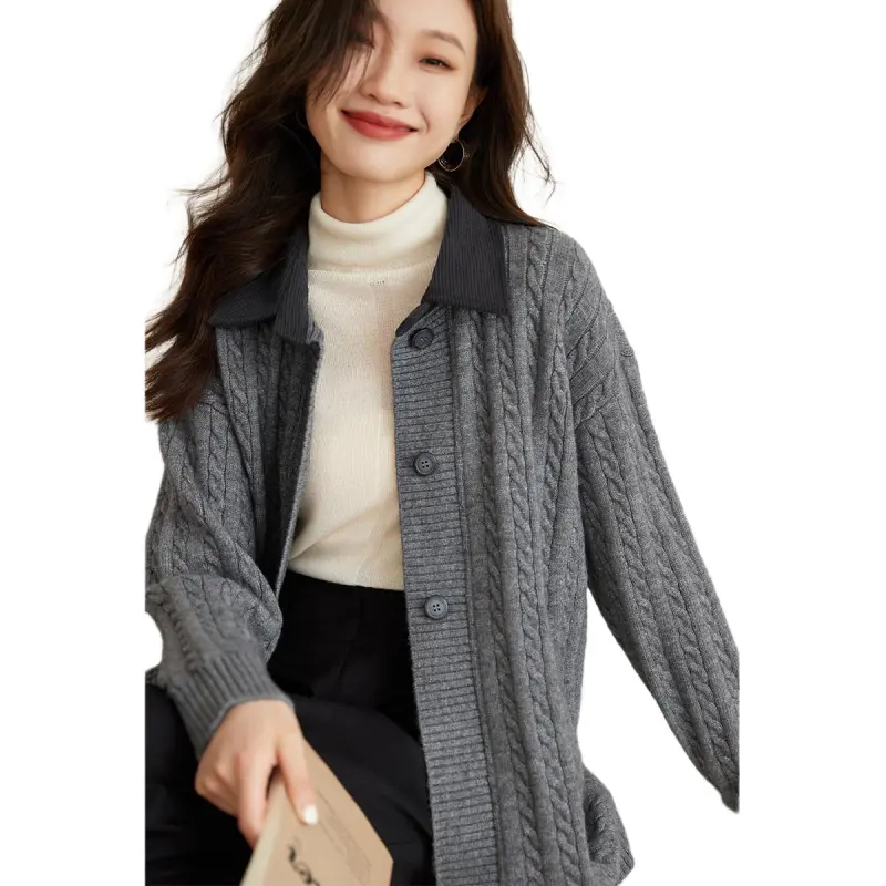 Mo Han Yi Mei Knitwear Women's Heather Gray-3