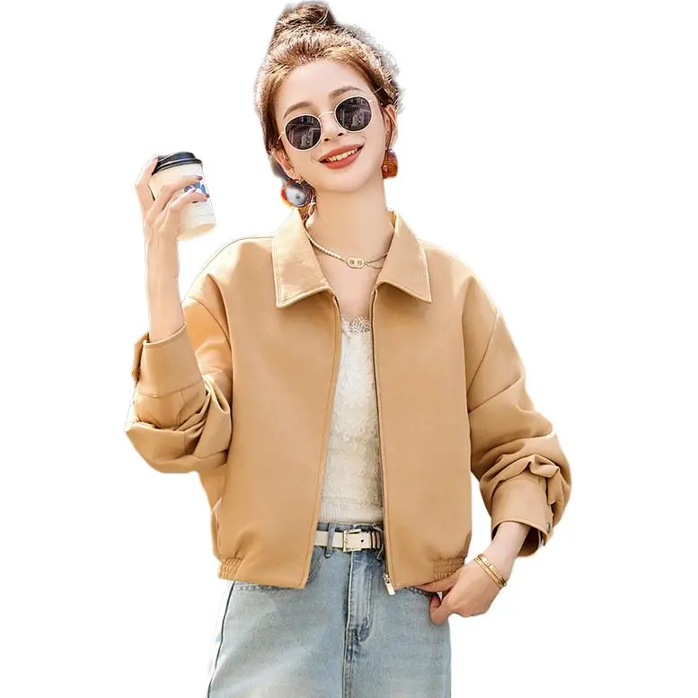 Yi Mengyuan Leather Jackets Coats Women's-4