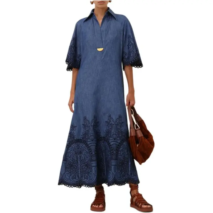 Zimmermann SS25 Summer Swimsuit Collection Short Sleeved Dress Women's Blue-1