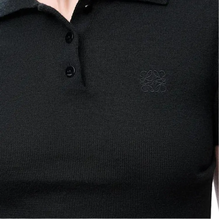 LOEWE SS25 Polo Shirt Women's Black-4