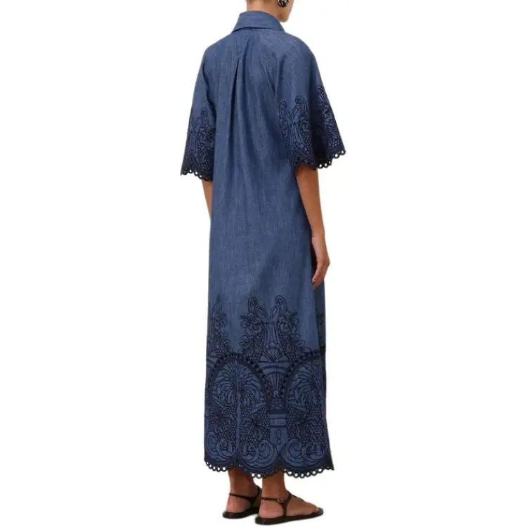 Zimmermann SS25 Summer Swimsuit Collection Short Sleeved Dress Women's Blue-3