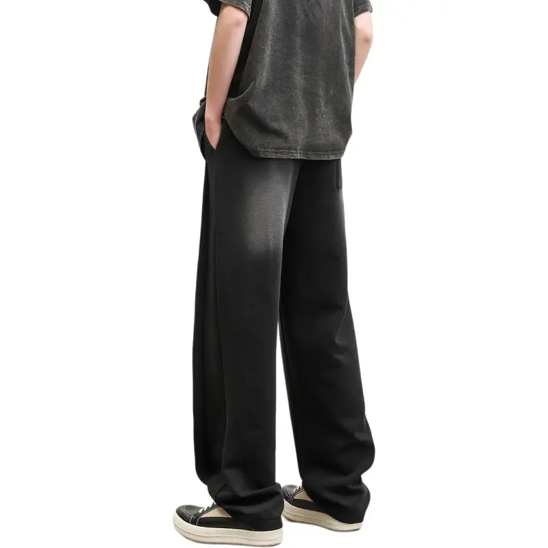 YORKZOOM Knitted Sports Pants Unisex Washed Black-2
