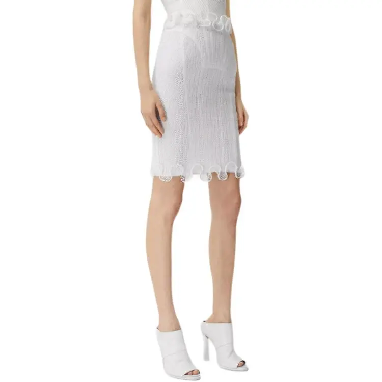 Burberry SS21 Casual Long Skirts Women's Glossy White-4