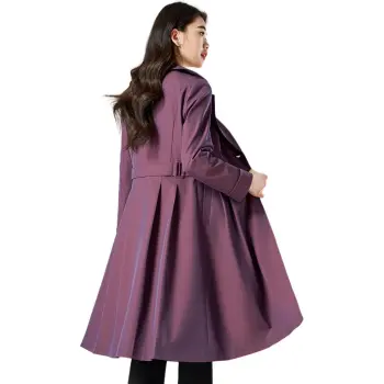 Mylan Spring Fall Trench Coat Loose Fit Women's Purple