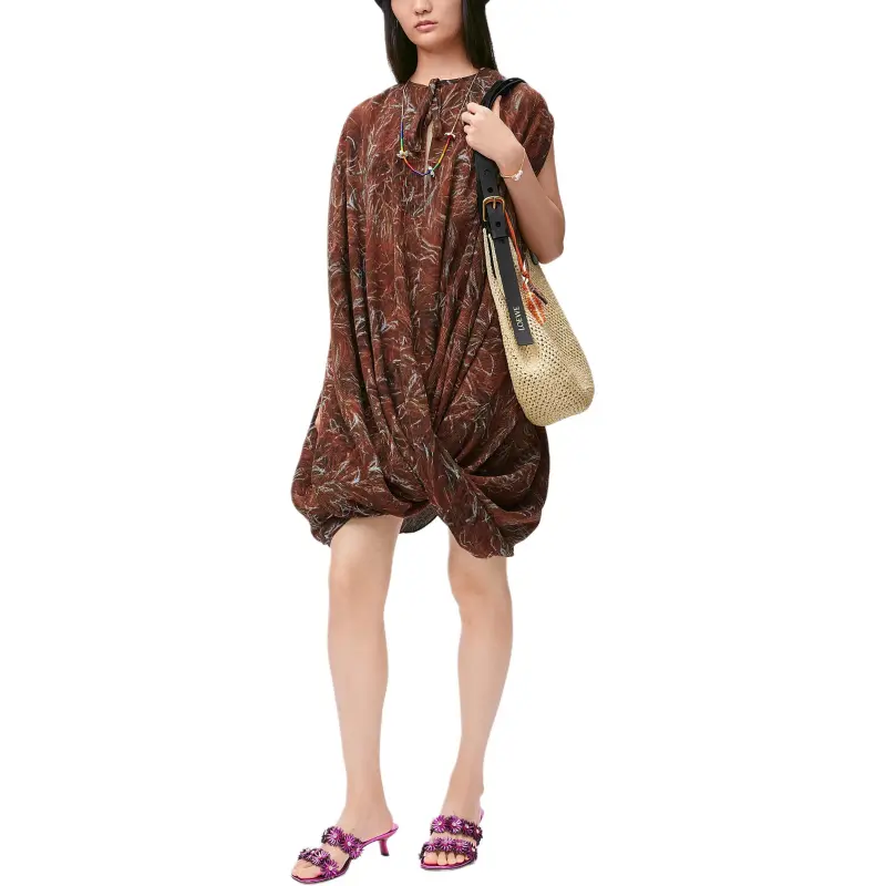 LOEWE Paula's Ibiza Sleeveless Dress Women's Brown-1