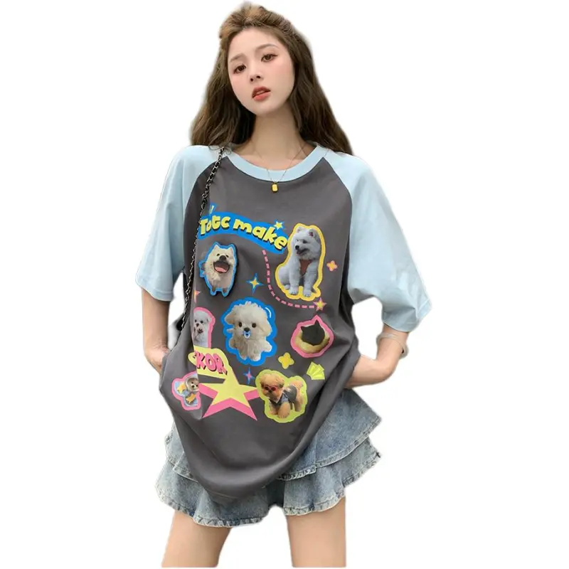 GOSO Raglan Sleeve T Shirt Women's 6 Pack Dogs T-2